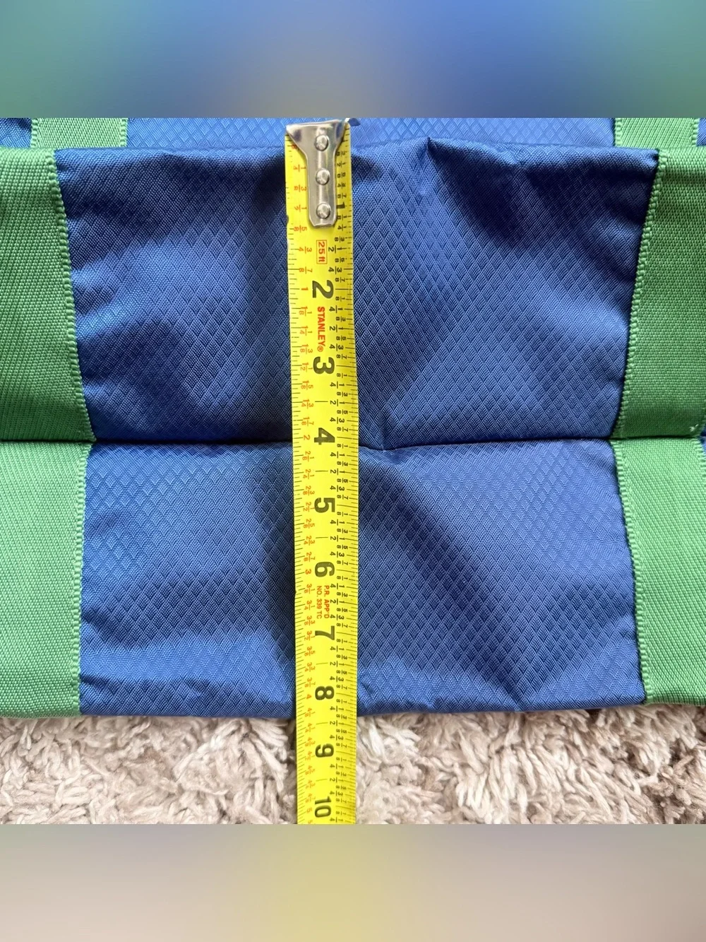 Nautica Blue and Green Trim XL Wide Tote Bag with Zipper